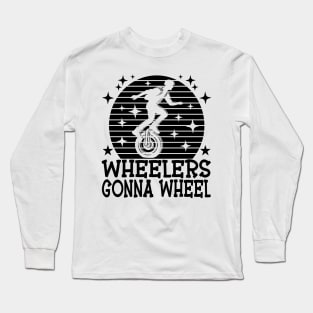 Vintage Electric Unicycle Tee For EUC Lovers Cute Monowheel Long Sleeve T-Shirt